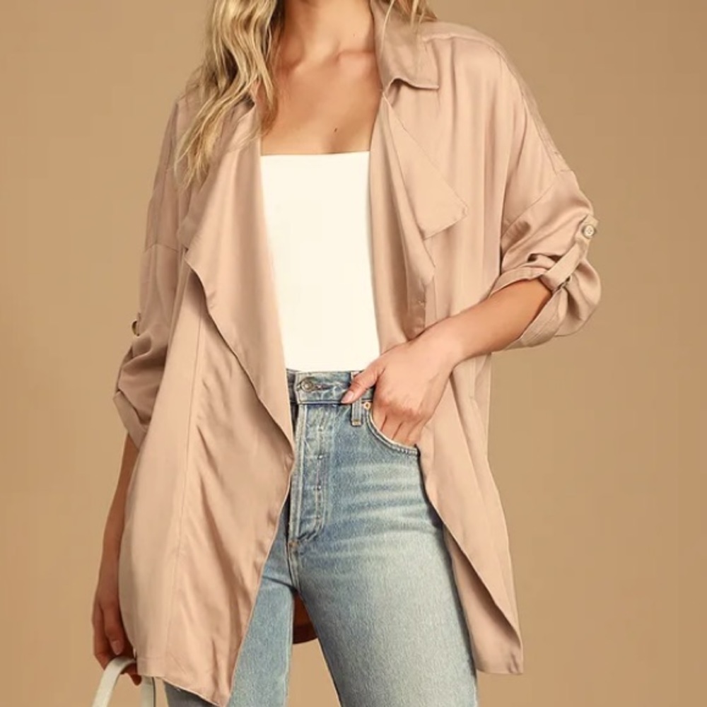 Lulu's Tan Draped Jacket